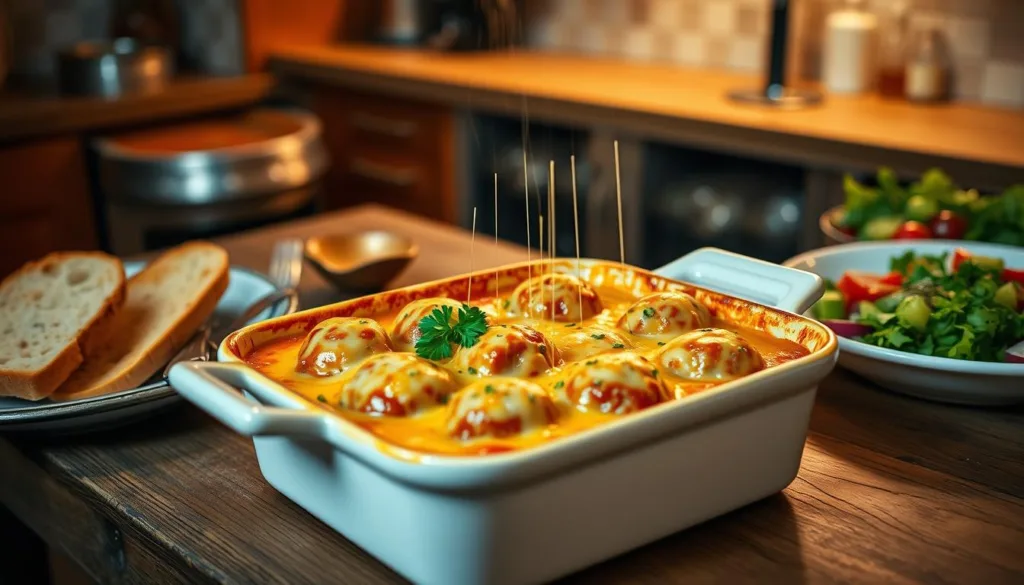 Cheesy Meatball Casserole