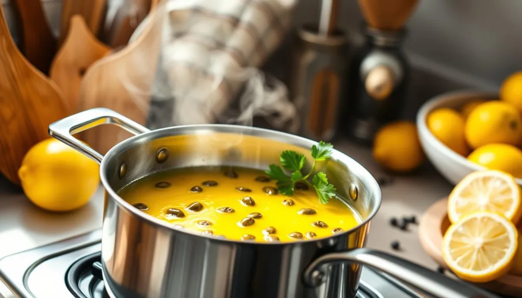 Lemon-Caper Sauce Preparation