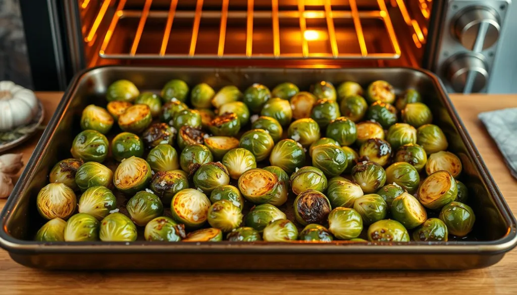 Roasting Brussels Sprouts Baking Sheet Setup