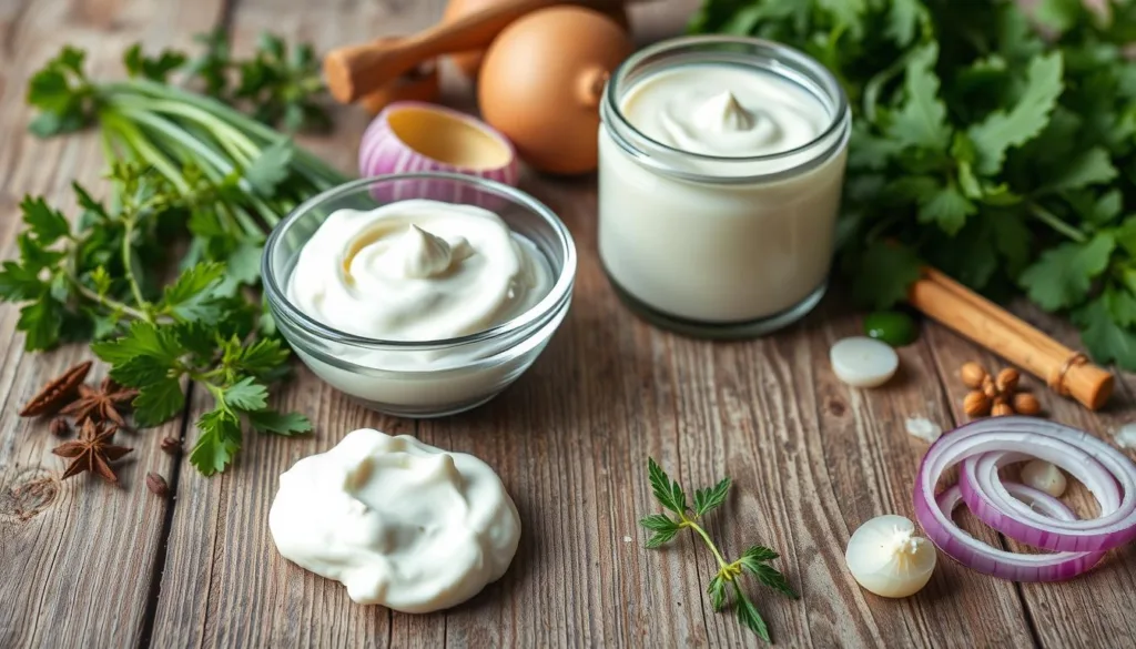 Sour Cream and Mayonnaise for French Onion Dip