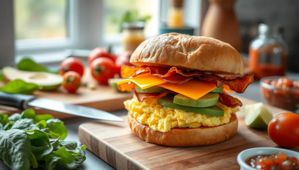 Breakfast Sandwich Assembly Techniques