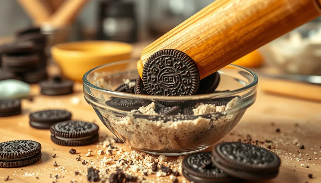 Crushing Oreos for Frosting Technique