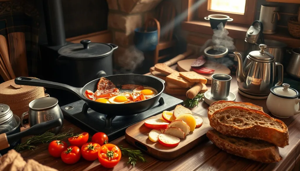 Sheepherders Breakfast Cooking Process