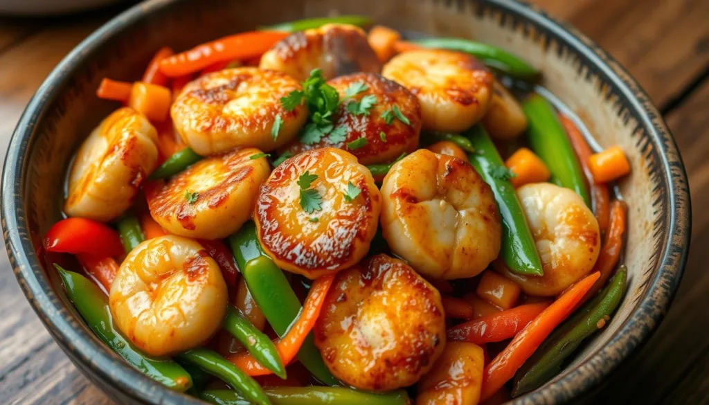 fishcakes and scallops stir fry recipe