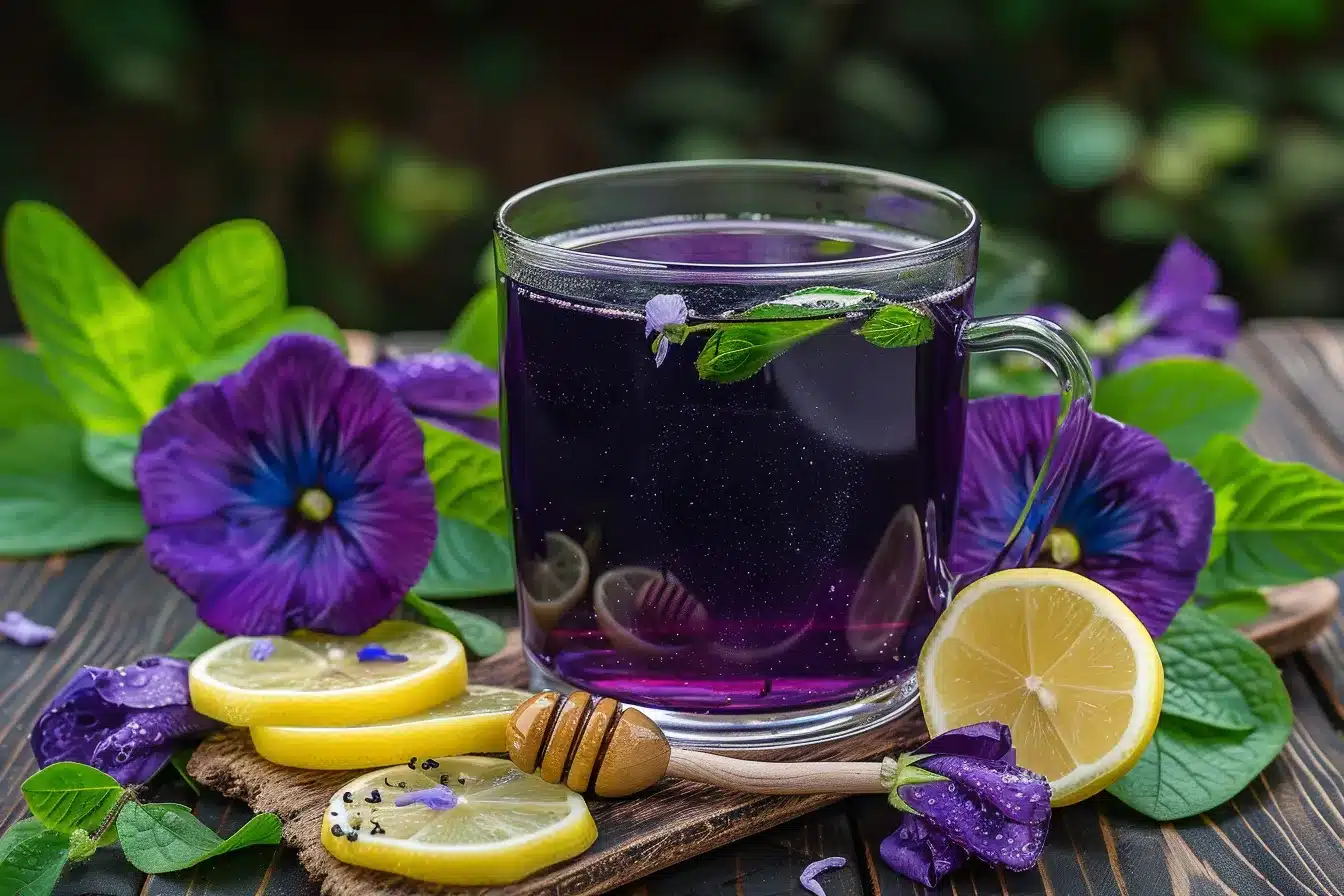 Brazilian Mounjaro Recipe – Detox Drink with Butterfly Pea Flowers and Lemon