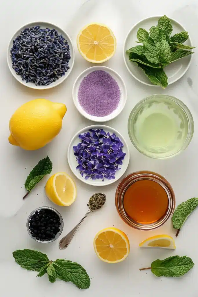 Brazilian Mounjaro Recipe – A Natural Detox Drink for Health & Weight Loss 5 Ingredients for Brazilian Mounjaro Recipe – Butterfly Pea Flowers, Lemon, Honey, and ACV