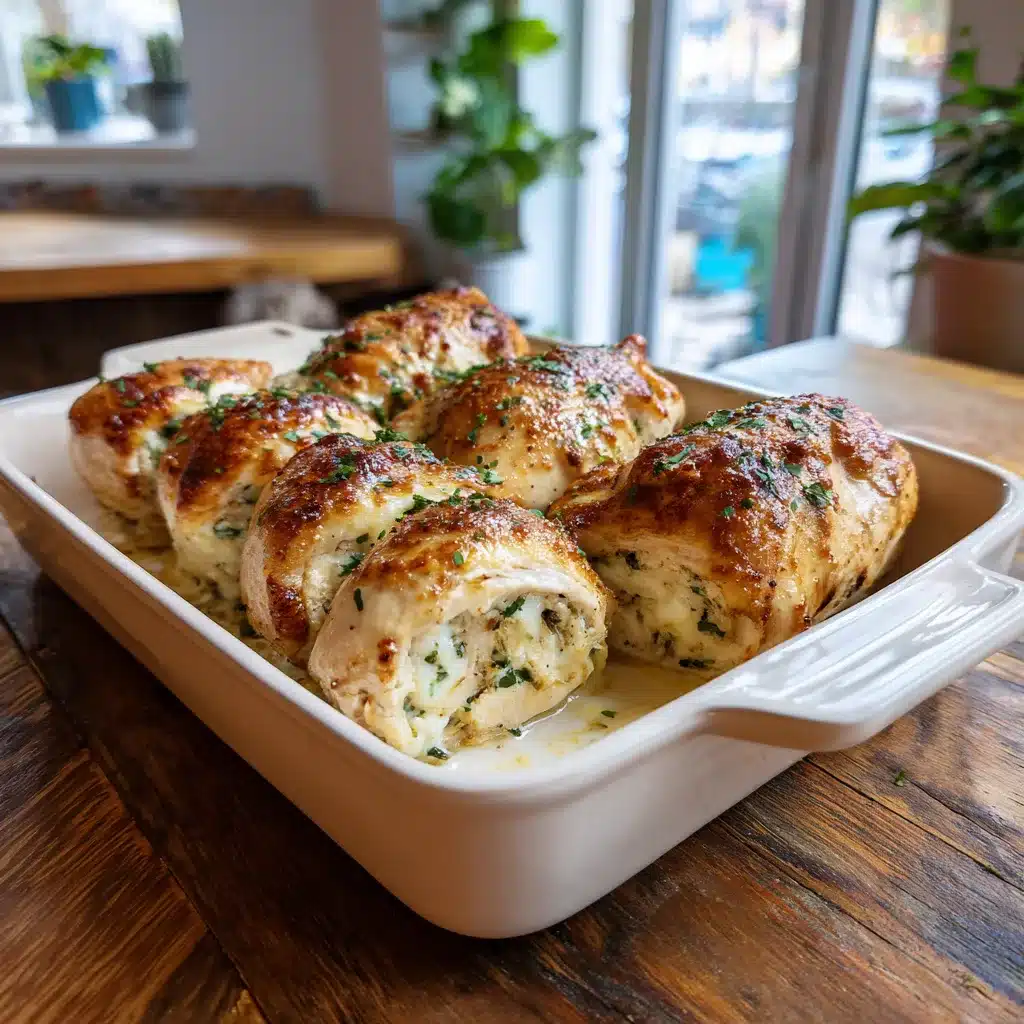 Easy Cream Cheese Stuffed Chicken Breast 8 Baked cream cheese stuffed chicken in oven pan