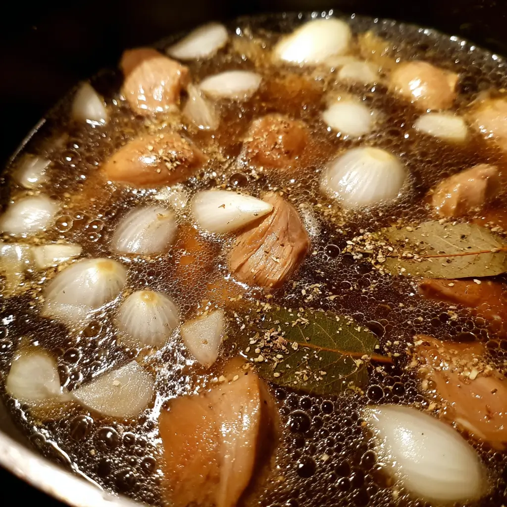 Smoked Turkey Tails: The Ultimate Guide to Flavor, Cooking, and Nutrition 8 Boiling smoked turkey tails with seasoning and broth