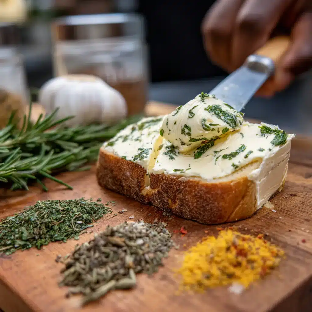 Butter Boards – The Ultimate Guide to This Delicious Trend 59 Savory garlic herb butter board with toppings