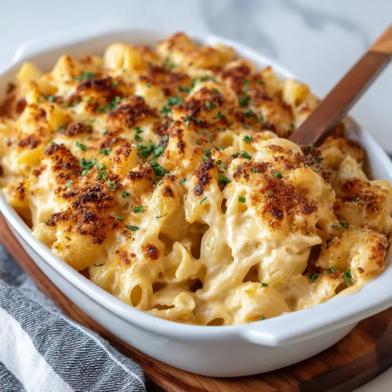 Creamy smoked mac and cheese in skillet