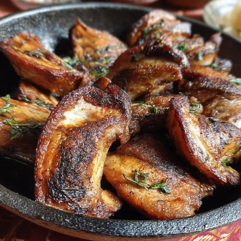 Smoked turkey tails in cast iron pan fresh from oven