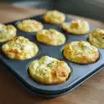 High-Protein Cottage Cheese Egg Bites 6 Cottage cheese egg bites in baking tray
