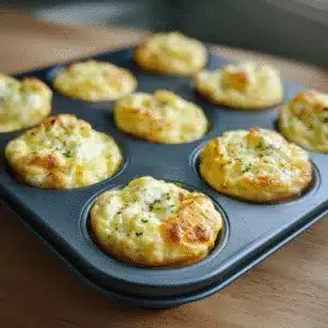 Cottage cheese egg bites in baking tray