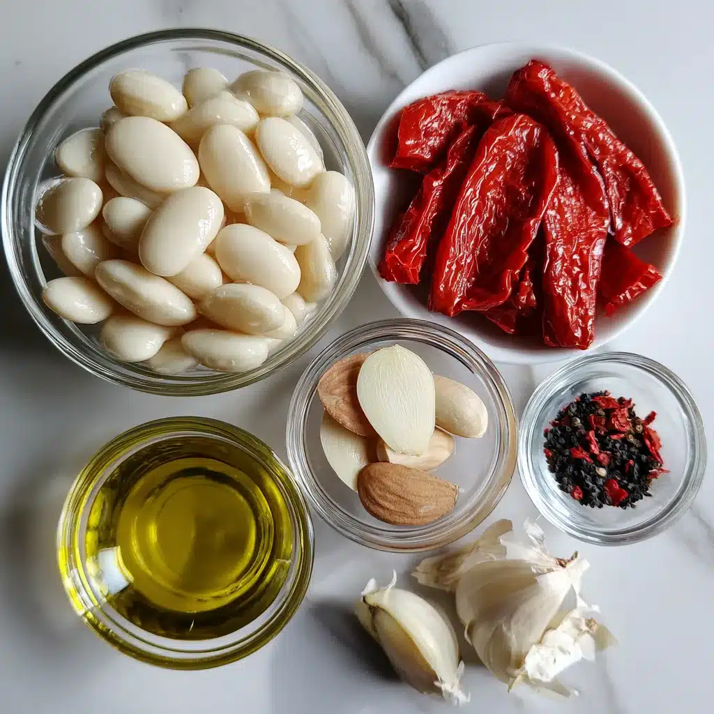 High-Protein Romesco Butter Beans 7 High-Protein Romesco Butter Bean ingredients on display