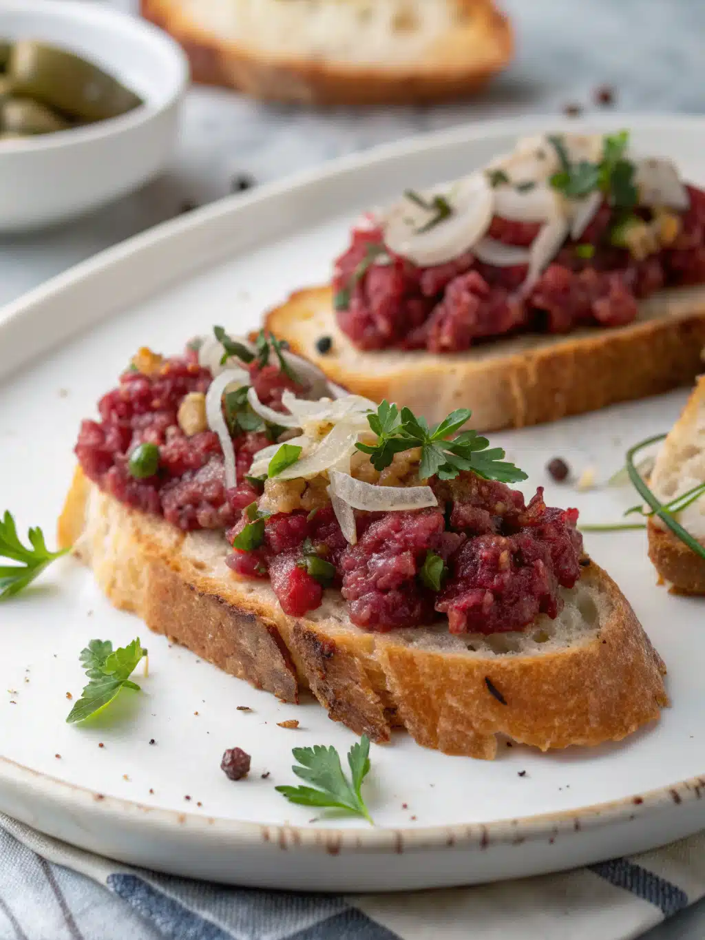 Bruschetta with Beef Tartare
