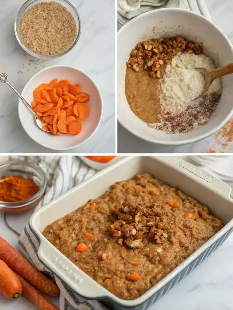 carrot cake baked oats-Step by Step