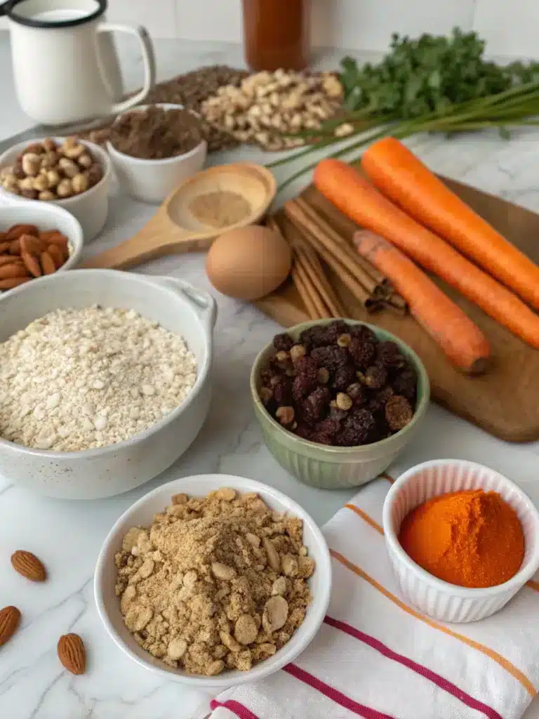 carrot cake baked oats-ingredients