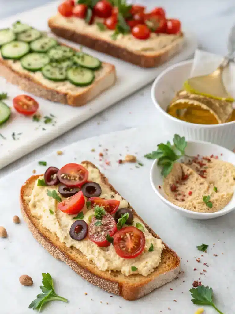 Mediterranean Hummus Toast: A Fresh and Vibrant Breakfast Upgrade 3 mediterranean hummus toast-Step by Step