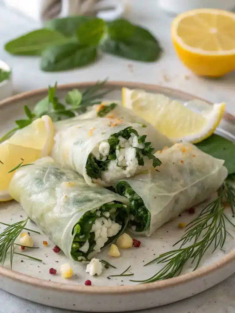 Rice Paper roll Spanakopita
