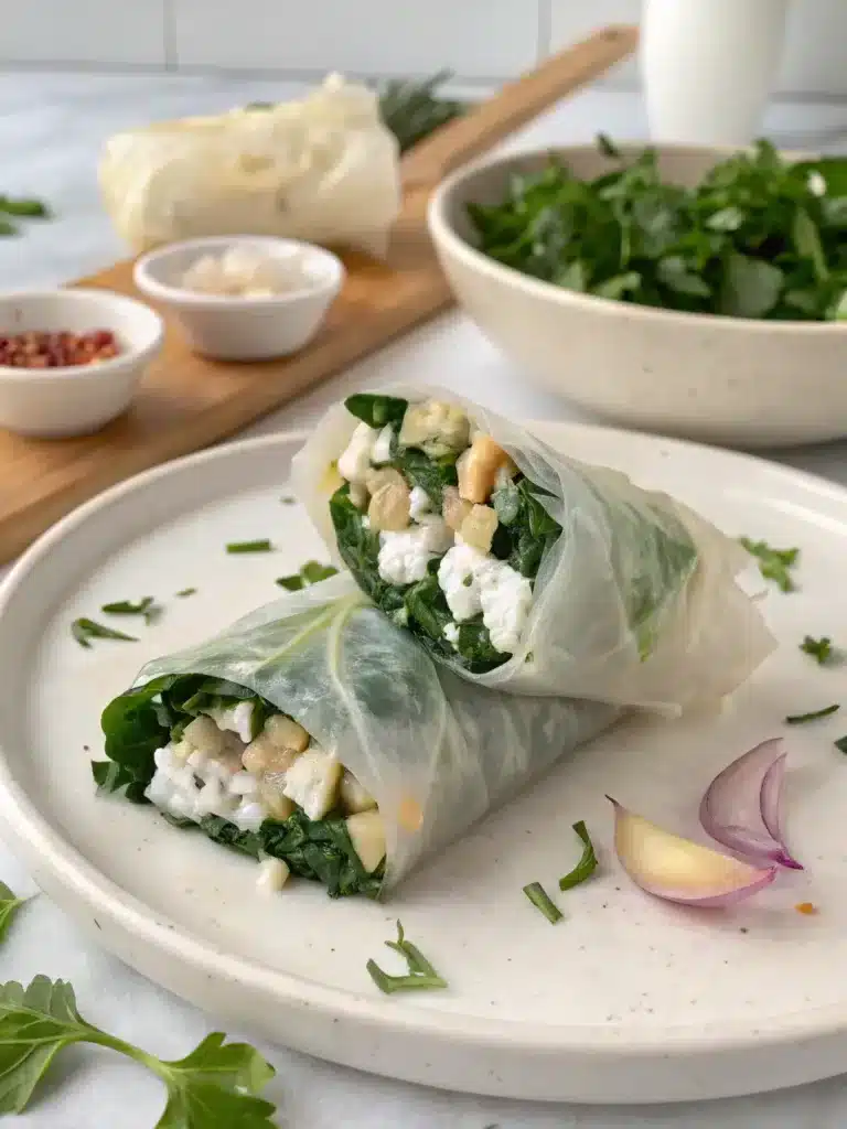 Rice Paper Roll Spanakopita: 5 Delicious Ways to Enjoy this Greek-inspired Appetizer 2 Rice Paper roll Spanakopita-ingredients